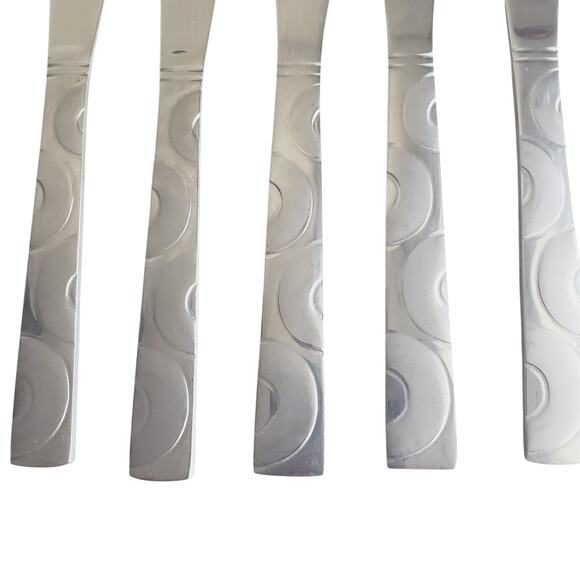 Pfaltzgraff Hemisphere Stainless Steel Dinner Knife Set of 5 MCM Retro Stylish - Picture 2 of 5